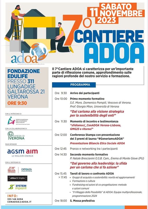 7° CANTIERE ADOA
        Sabato 11 NOVEMBRE 2023 #ADOA 
 #sefabenealorofabeneancheate