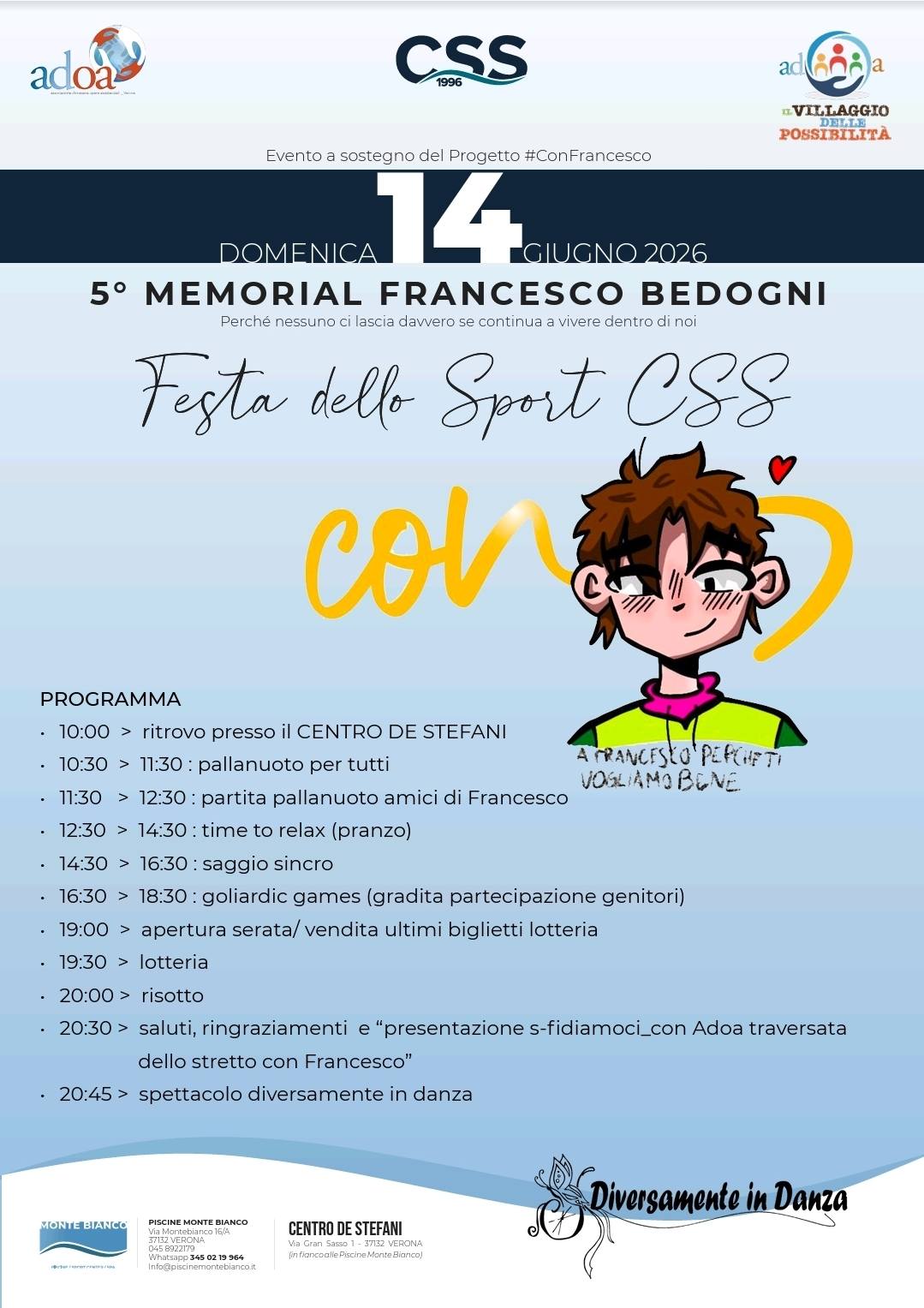 Il 1⃣4⃣ GIUGNO prossimo ci ritroviamo tutti insieme per il 5⃣° Memorial Francesco Bedogni , una giornata che ogni anno…