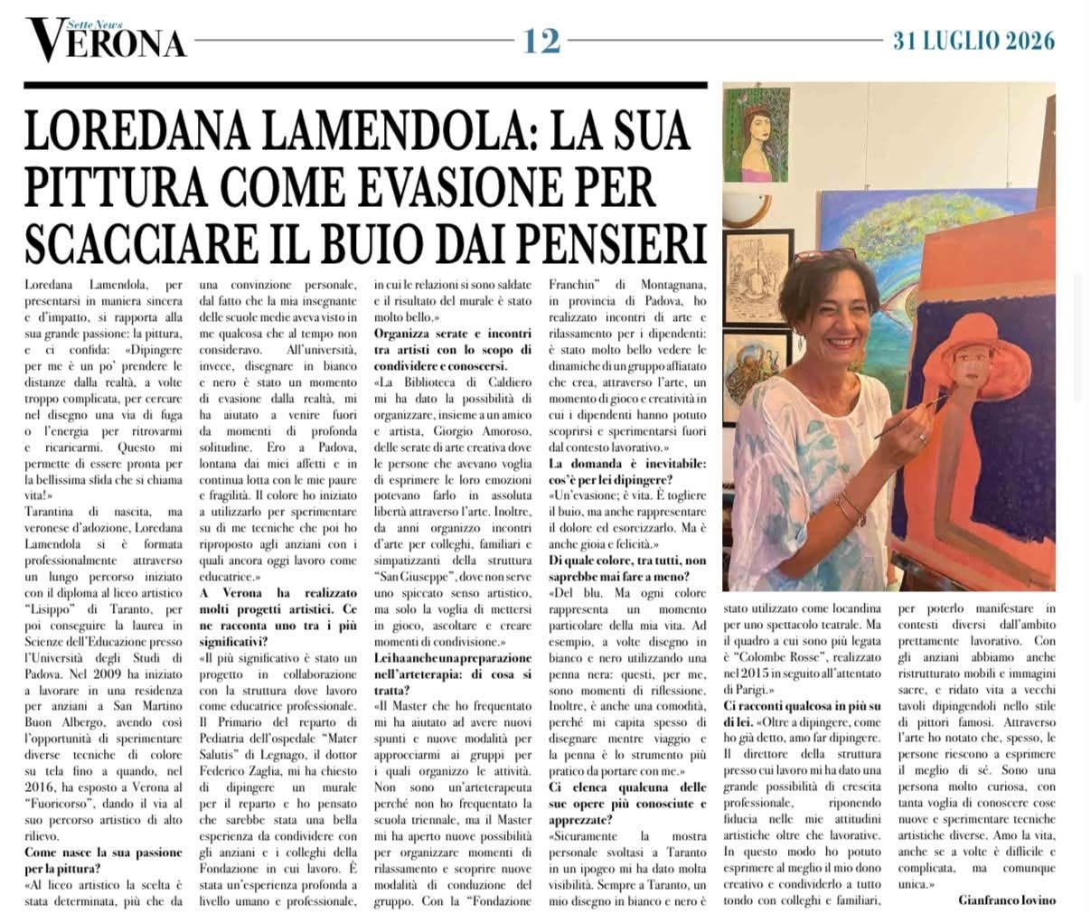 【﻿ＲＥＴＥ　ＡＤＯＡ】

 Orgogliosi di Loredana , che ogni giorno, con la sua sensibilità e i suoi colori, illumina la Fondazione San Giuseppe onlus —…