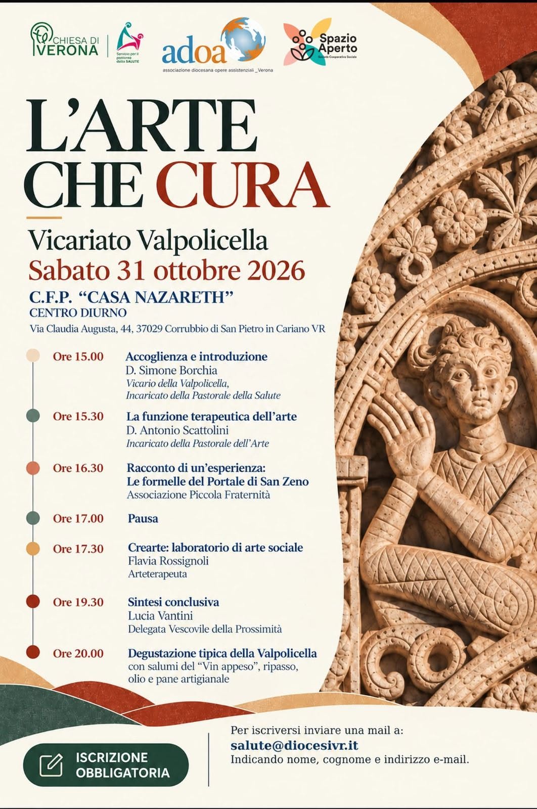 L’ARTE CHE CURA | Vicariato Valpolicella 

 L’arte non è soltanto bellezza da ammirare, ma un vero e proprio strumento di relazione, beness…