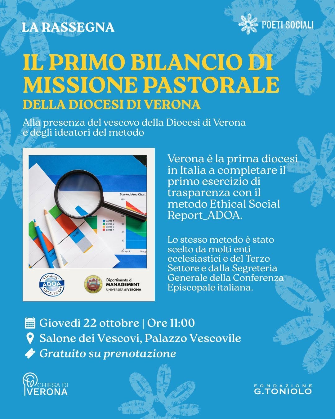 ℙ𝕆𝔼𝕋𝕀 𝕊𝕆ℂ𝕀𝔸𝕃𝕀 𝟚𝟘𝟚𝟞
IL PRIMO BILANCIO DI MISSIONE PASTORALE DELLA DIOCESI DI VERONA
Verona si conferma pioniera in Italia!
La Dioces…
